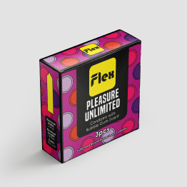 Flex condom packaging