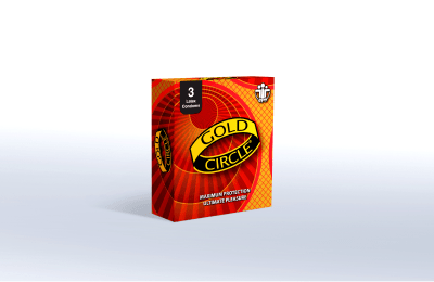 Gold Circle condom packaging