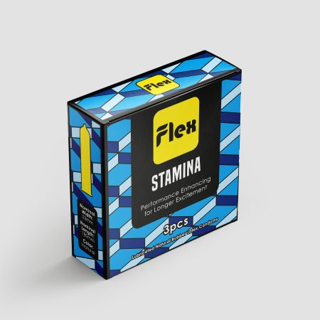Flex Condom Stamina is a Lidocaine-treated condom for longer lasting excitement